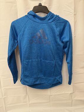 Girls Large Adidas Sweatshirt And Capri Leggings Blue And Black